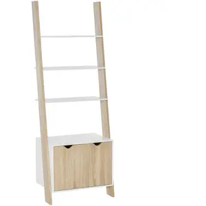 HOMCOM Étagère en Escalier avec 3 Étagères et Placard, Étagère en Esca... pas cher