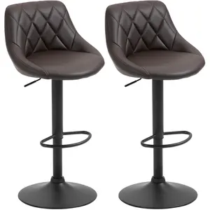 HOMCOM Lot de 2 Tabourets de Bar, Hauteur Réglable avec Base en Métal ... pas cher