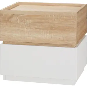 HOMCOM Table de Chevet avec 2 Tiroirs en Bois, Design Moderne et Empilable, 50x40x47.5cm pas cher