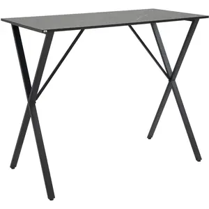 HOMCOM Industrial Style Bar Table High Table Marble Effect Wood and St... pas cher