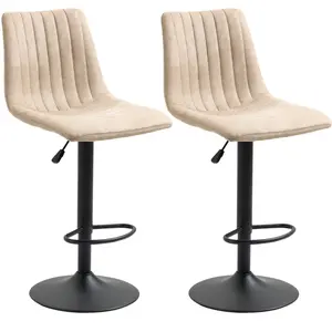 HOMCOM Tabourets de Bar Set 2 Pièces à Hauteur Réglable, en Acier et P... pas cher