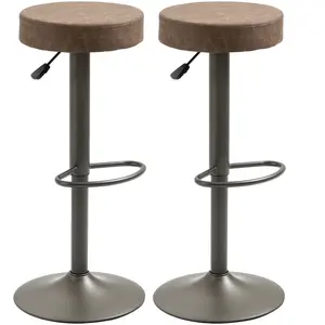 HOMCOM Ensemble de 2 Tabourets de Bar Pivotants avec Repose-Pieds et H... pas cher