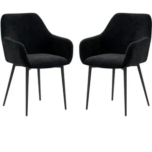 HOMCOM Set 2 Chaises pour Salle à Manger Modernes avec Accoudoirs, Ass... pas cher