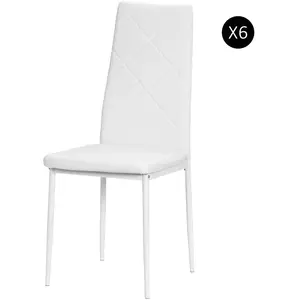 HOMCOM Set de 6 Chaises de Salle à Manger Modernes avec Dossier Haut e... pas cher