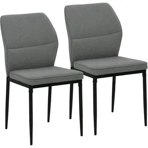 HOMCOM Set 2 Chaises de Salle à Manger Rembourrées en Velours avec Dos... pas cher