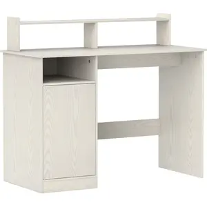 HOMCOM Bureau Moderne avec Support pour Écran, Armoire et Étagères, 10... pas cher