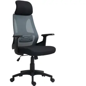 HOMCOM Chaise de Bureau avec Support Lombaire et Appuie-Tête, Siège Pi... pas cher
