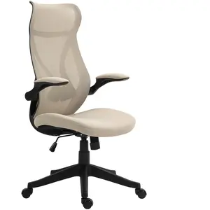 HOMCOM Chaise de Bureau avec Accoudoirs Rabattables, Hauteur Réglable ... pas cher