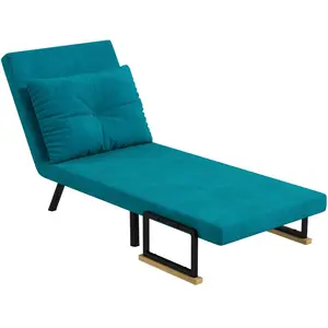 HOMCOM Fauteuil Lit 3 en 1 avec Dossier Réglable en 5 Positions et Cou... pas cher