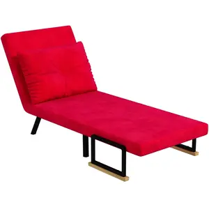 HOMCOM Chaise Lit 3 en 1 avec Dossier Inclinable et Coussin, en Tissu ... pas cher