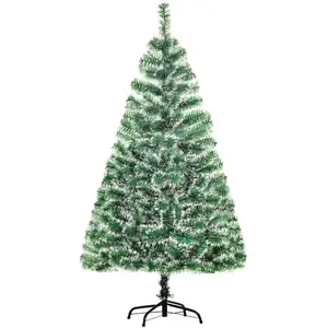 HOMCOM Sapin De Noël Artificiel Aspect Enneigé Ø 75 X 150h Cm 416 Bran... pas cher
