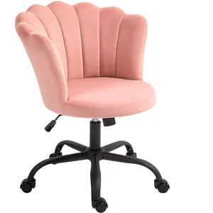 HOMCOM Chaise de Bureau avec Dossier en Pétales Sans Accoudoirs et Hau... pas cher