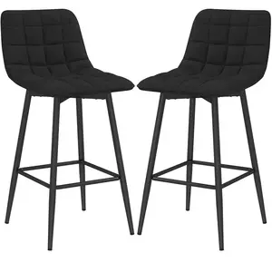 HOMCOM Set 2 Tabourets de Cuisine Style Nordique en Tissu Effet Velour... pas cher