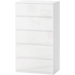 HOMCOM Commode Moderne 5 Tiroirs Anti-basculement en Bois, 55x33x100 c... pas cher
