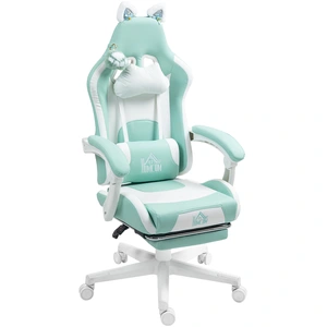 HOMCOM Chaise de Jeu Inclinable avec Repose-Pieds et Coussins, en Simi... pas cher