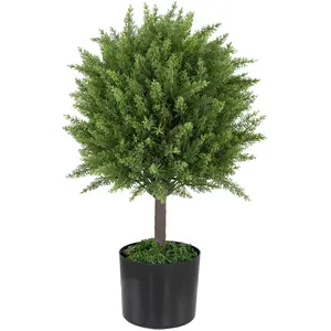 HOMCOM Pianta Finta Albero Cedro avec Vaso Inclus pour Intérieur et Ex... pas cher