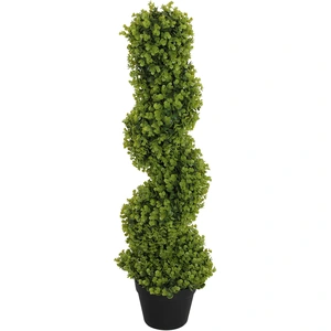 HOMCOM Plante Fausse d'Eucalyptus en Spirale avec Vase Inclus pour Int... pas cher