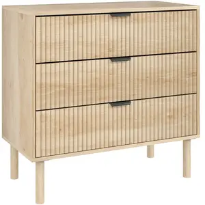 HOMCOM Commode 3 Tiroirs en Bois pour Chambre et Entrée Style Nordique... pas cher