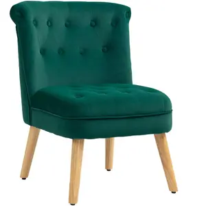 HOMCOM Fauteuil pour Salon en Velours avec Siège Rembourré et Capitonn... pas cher
