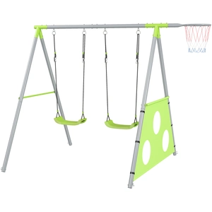 AIYAPLAY Jeu pour Enfants 3 en 1 avec Balançoire de Jardin, Panier et ... pas cher
