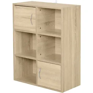 HOMCOM Étagère en Bois, Étagère Polyvalente avec 3 Niveaux 4 Compartim... pas cher