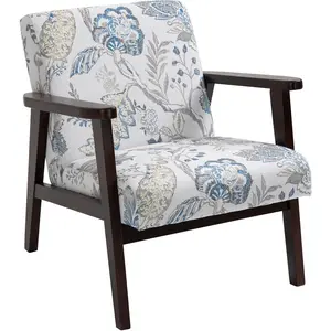 HOMCOM Chaise de Salon Fauteuil Rembourré avec Accoudoirs en Bois et T...