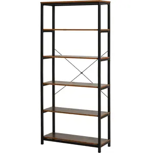 HOMCOM Bibliothèque Verticale de Style Industriel Vintage, Étagère Gai... pas cher