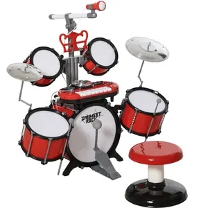 HOMCOM Ensemble Batterie pour Enfants avec Instruments de Musique, Eff...