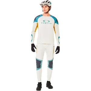 Maillot Oakley Seeker Edge manches longues blanc bleu - S pas cher
