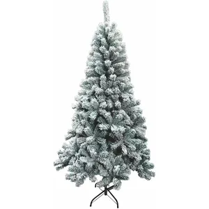 Galileo House 5917661 PVC Sapin de Noël enneigé, 1000 Branches, Vert/Blanc, 210 cm Hauteur pas cher
