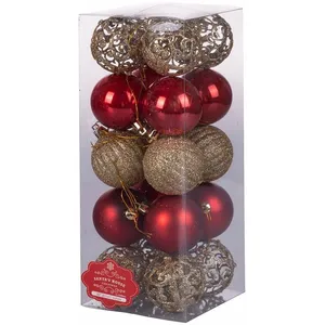 Boules de Noël assorties 6 cm en satin lucide et scintillant 20 cm set...Vendu paramazon