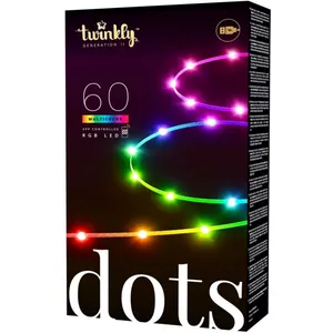 Guirlande connectée IP20 3m 60 leds rgb fil transparent Twinkly dots