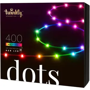 Comparateur de prix : Tresse LED Twinkly Dots 400 RGB - TWINKLY - 20m de câble transparent