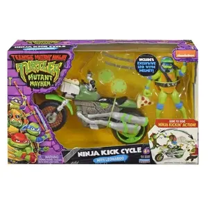 Giochi Preziosi Les Tortues Ninja, Véhicule avec Figurine exclusive de 12 cm, avec fonction combat, Leonardo, Jouet pour enfants dès 4 ans
