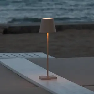 Comparateur de prix : Zafferano Lampe de table led Poldina Pro Sabbia, rechargeable et dimmable