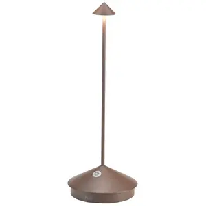 Comparateur de prix : Zafferano Lampe de table à LED Pina Pro Corten rechargeable et dimmable