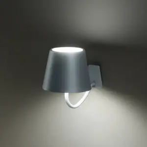 Zafferano Poldina applique batterie IP54 gris pas cher