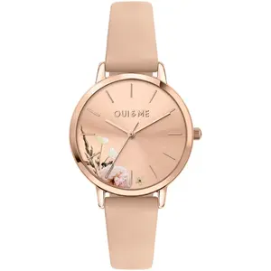 Comparateur de prix : Montre Femme OUI&ME FLEURETTE - Cuir Beige - Verre minéral - Analogique