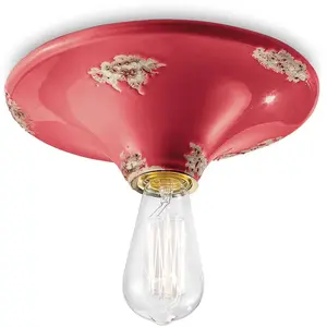 VINTAGE C134 rouge, Plafonnier, Ferroluce