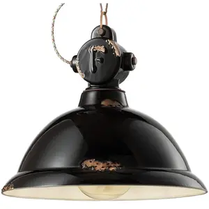 Ferroluce Suspension C1710 en céramique, noire
