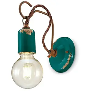 Ferroluce Applique murale C665 de style vintage, vert pas cher