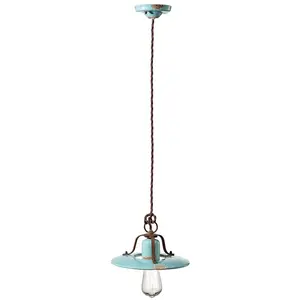 Ferroluce Suspension vintage Giorgia en turquoise pas cher