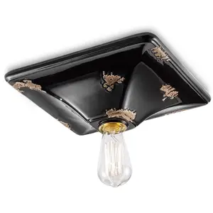 Ferroluce Plafonnier vintage C136 noir