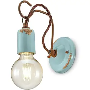 ferroluce rétro Applique avec pendentif minimaliste, Bleu