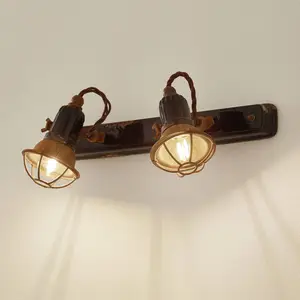 Ferroluce Applique C1676/1 avec corbeille, 2 lampes, noireVendu parluminaire