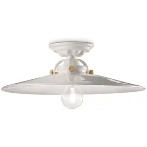 Ferroluce Plafonnier rétro C105 blanc