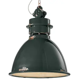 Ferroluce Suspension C1750 à abat-jour en céramique, noire