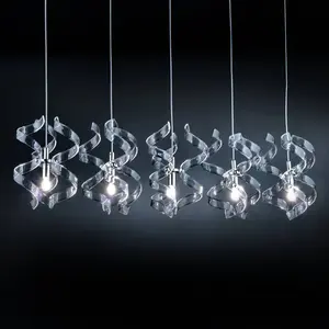 Metallux Suspension Crystal à cinq lampes pas cher