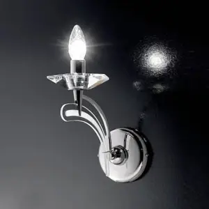 Metallux Applique ICARO 1 lampe av. verre cristal, chromé pas cher