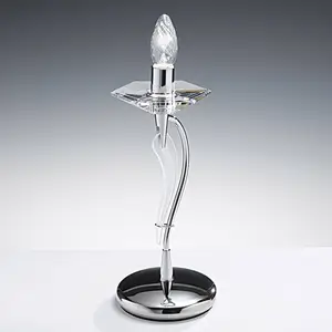 Metallux Lampe à poser ICARO 1 lampe, verre cristal, chromé pas cher